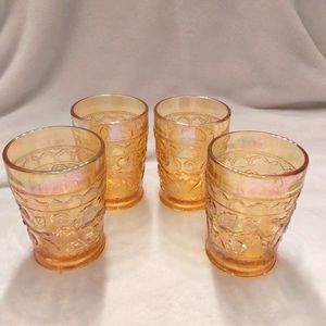 Fenton glass Tumbler  - set of four in Gold Carnival Glass